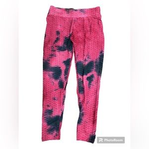 Leggings | Stretch Scrunch Butt | Pink and Black | Size XL